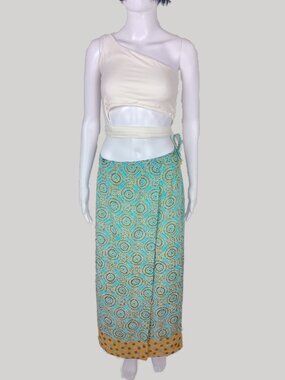 Oilily Vintage Abstract Pattern Sheer Wrap Women's Maxi Skirt